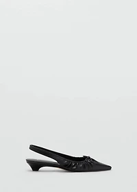 High-heel shoes with ruched bow