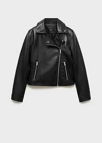 Leather-effect biker jacket