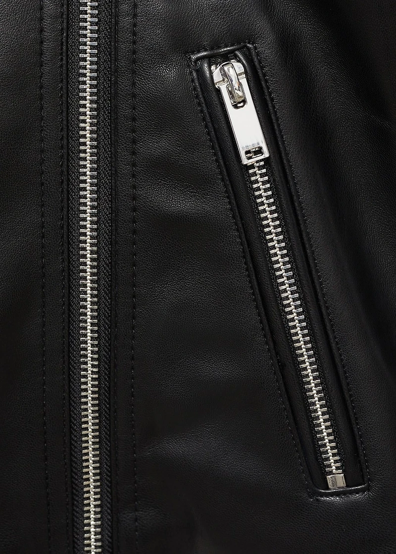 Leather-effect biker jacket