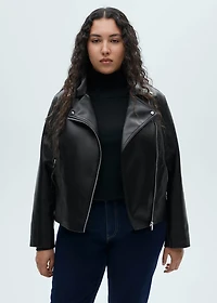 Leather-effect biker jacket
