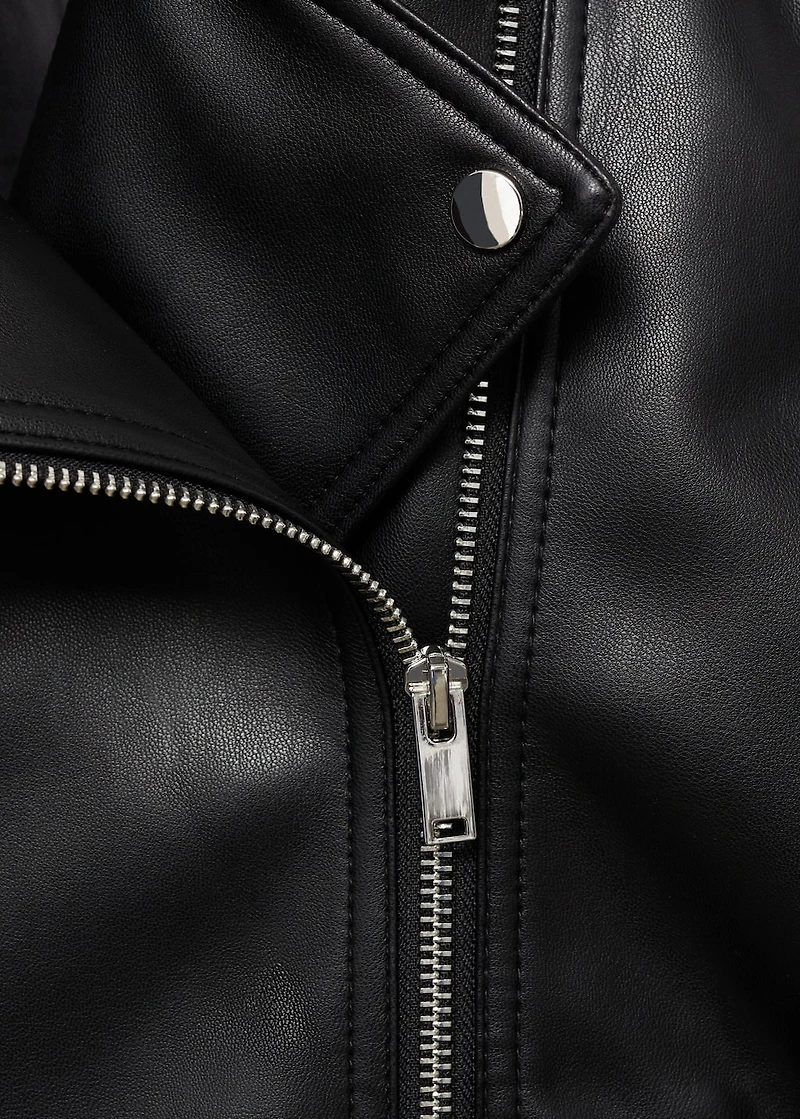 Leather-effect biker jacket