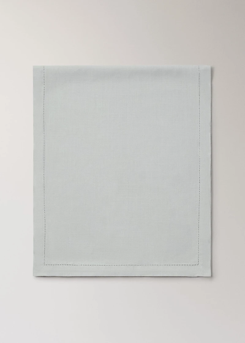 Cotton table runner with hemstitch detail