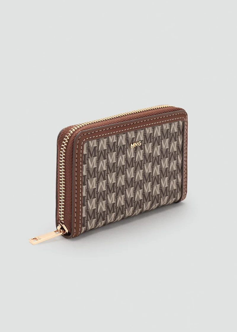 Medium wallet with logo print