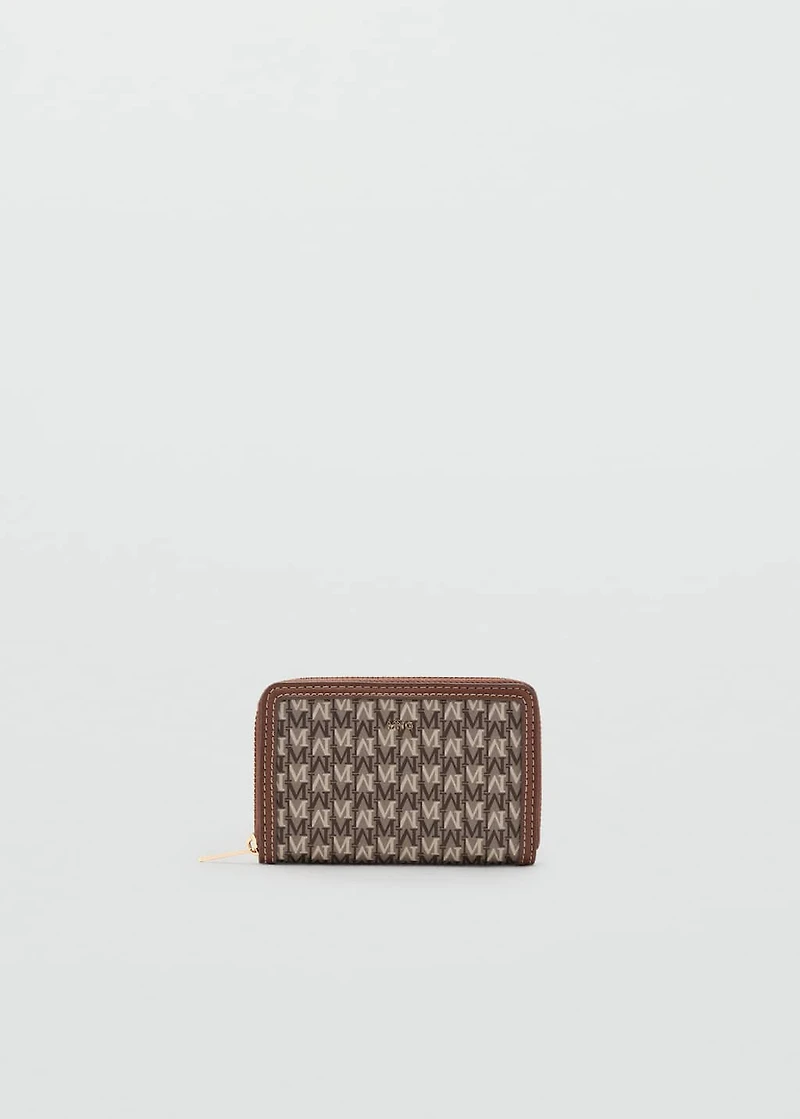 Medium wallet with logo print