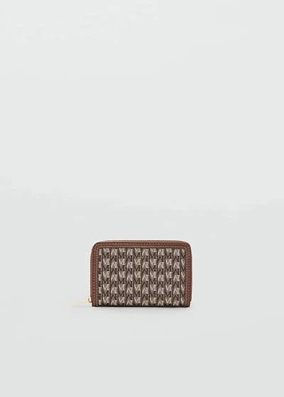 Medium wallet with logo print