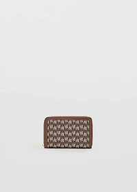 Medium wallet with logo print