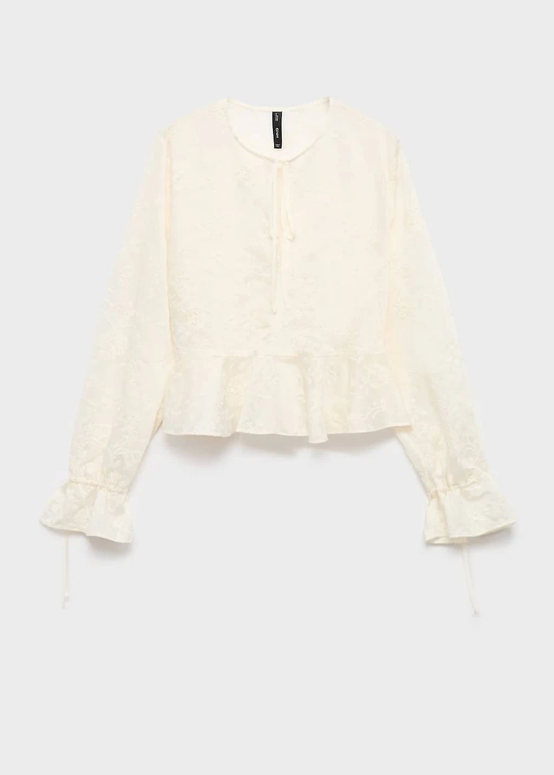 Embroidered lyocell blouse