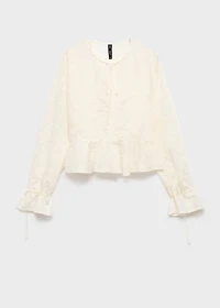 Embroidered lyocell blouse