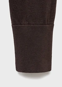 Cotton knit hooded cardigan