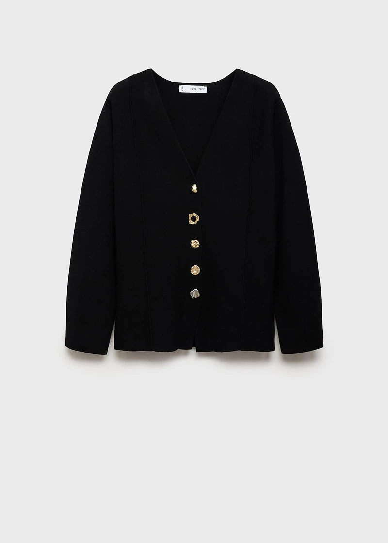 Knitted jacket with jewel buttons
