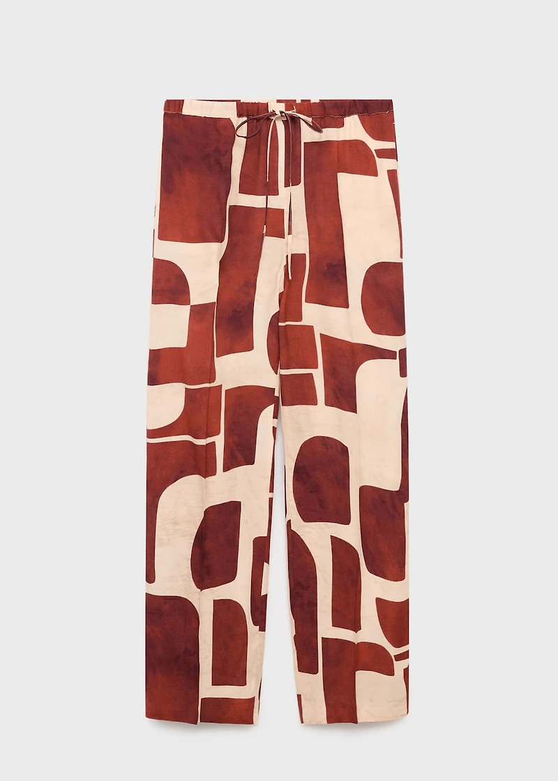 Fluid pants with geometric pattern