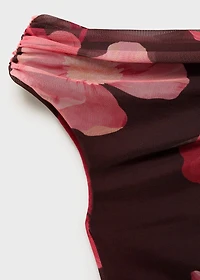 Floral asymmetrical top