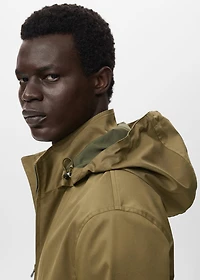 Water-repellent hooded parka