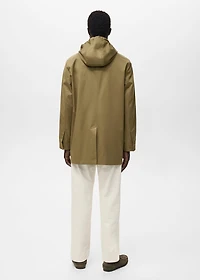 Water-repellent hooded parka