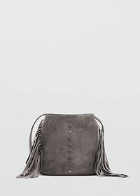 Fringed leather bucket bag