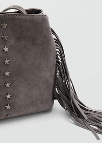 Fringed leather bucket bag