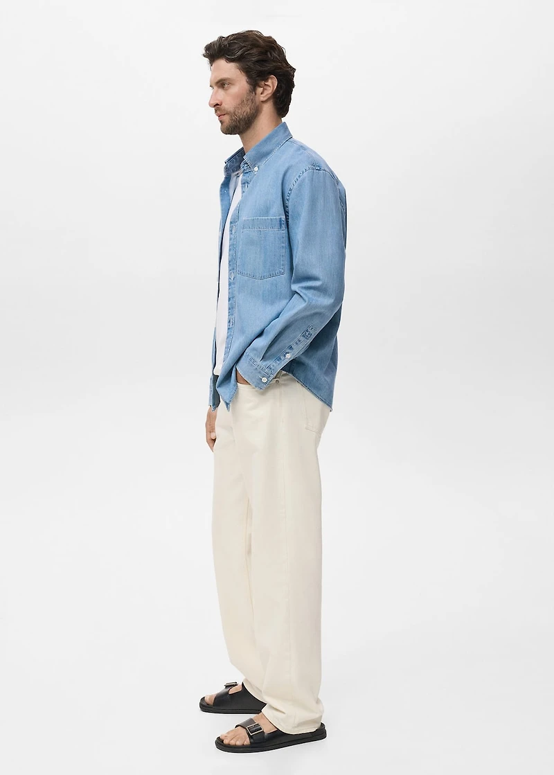 Denim shirt with pocket
