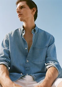 Denim shirt with pocket