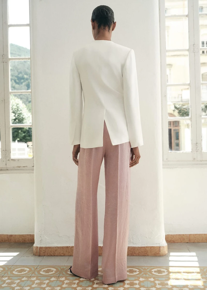Satin crinkle-effect pants