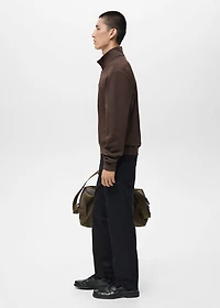 Regular-fit cotton sweatshirt with zipper