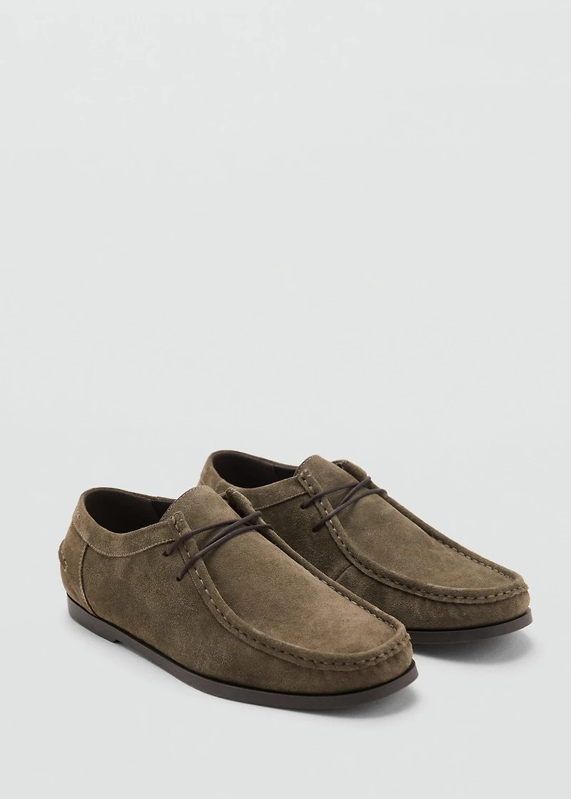 Suede nautical shoes