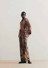 Pajama bottoms with blurred print