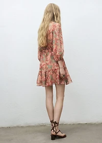 Floral puff-sleeve dress