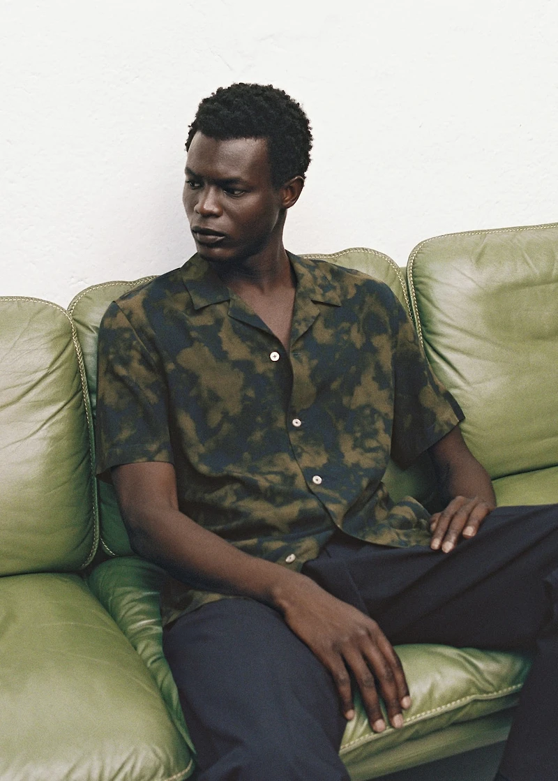 Printed fluid regular-fit shirt