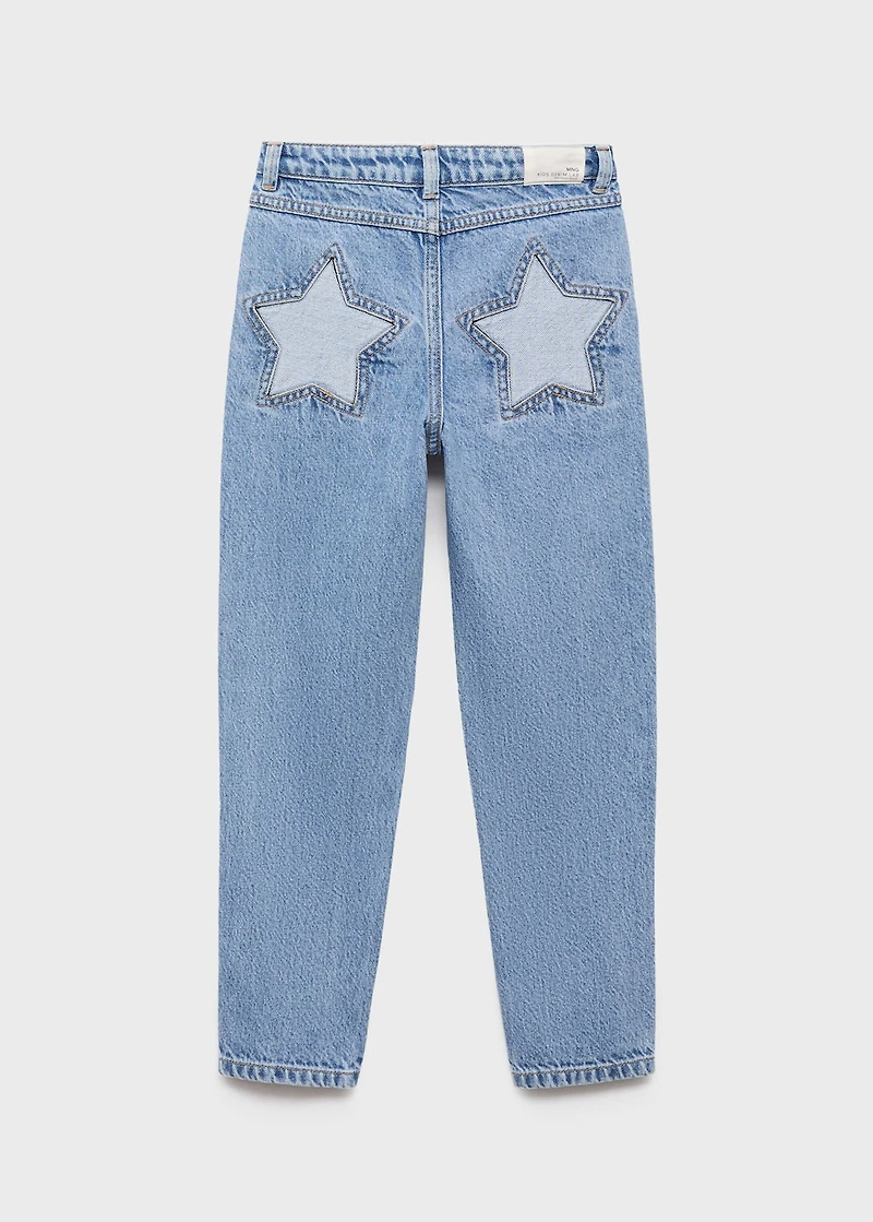 Mom fit decorative rips jeans