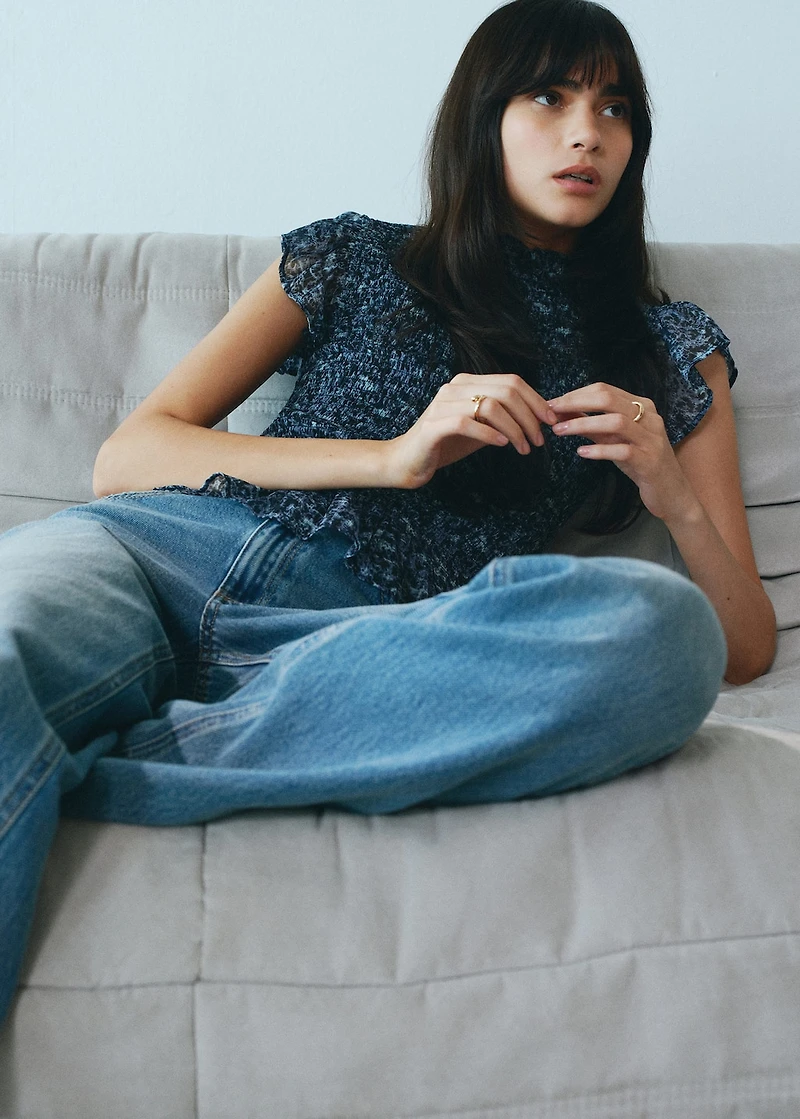 Ruffles printed blouse