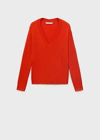Fine-knit V-neck sweater