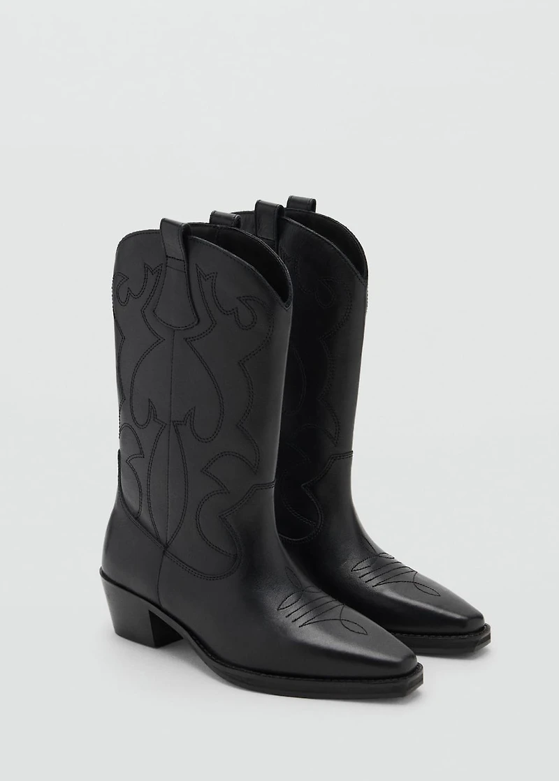 Cowboy leather boots