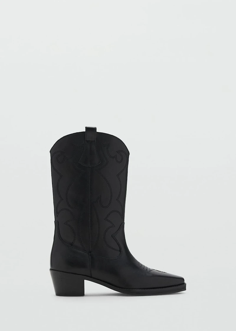 Cowboy leather boots