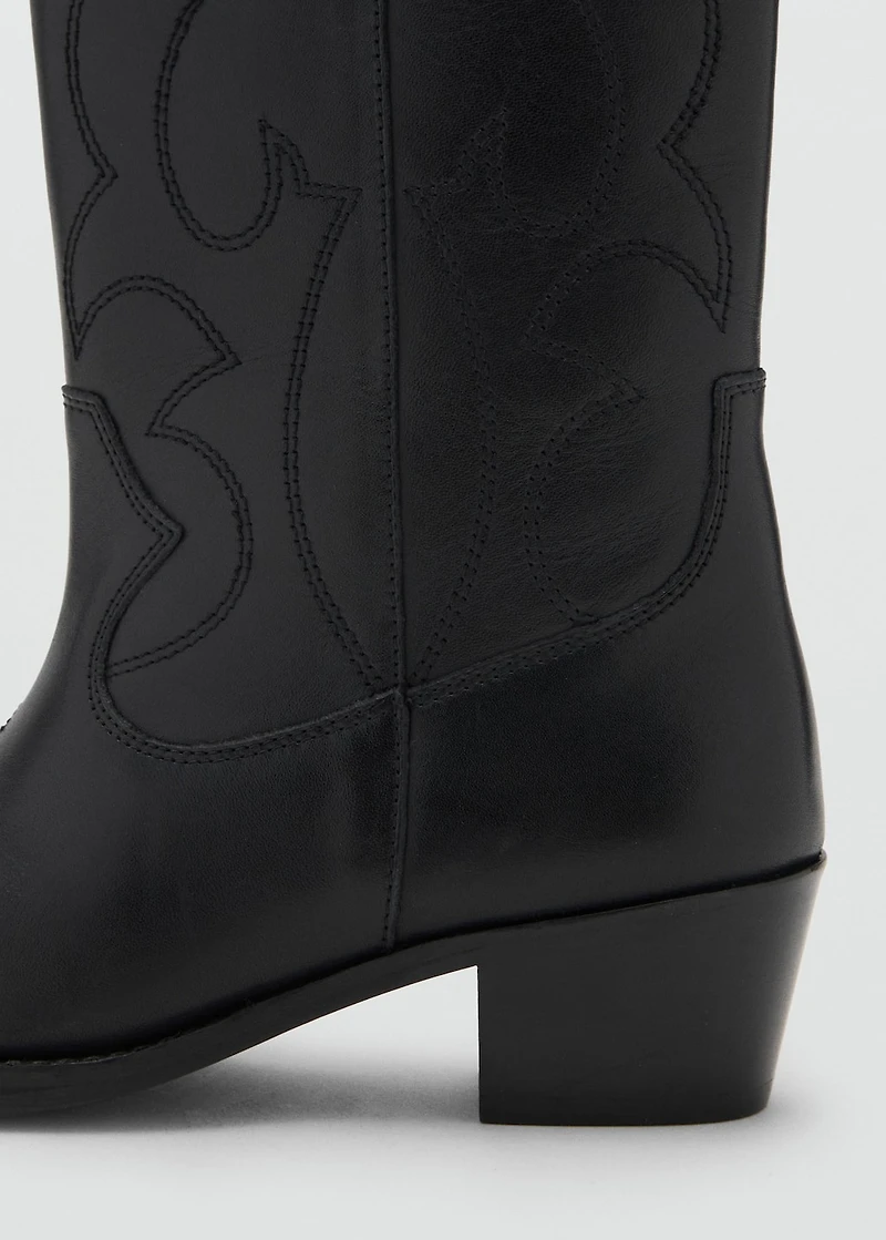 Cowboy leather boots