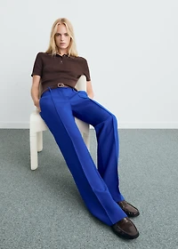 Straight mid-rise pants