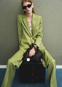 Linen-blend suit blazer