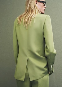Linen-blend suit blazer