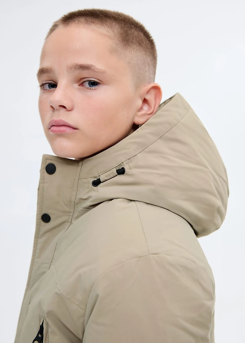 Pockets hooded coat