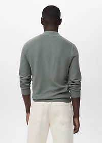Micro-structured cotton polo shirt