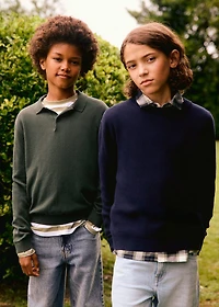 Knitted polo-neck sweater