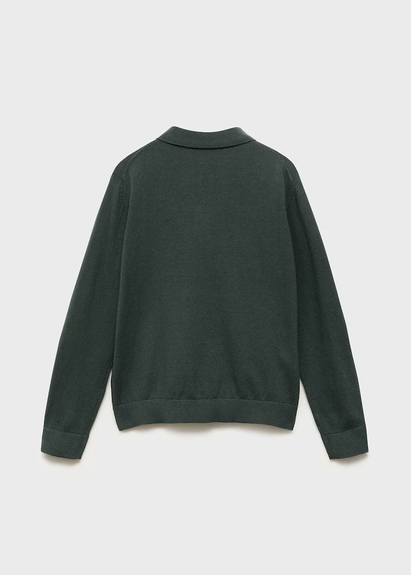 Knitted polo-neck sweater