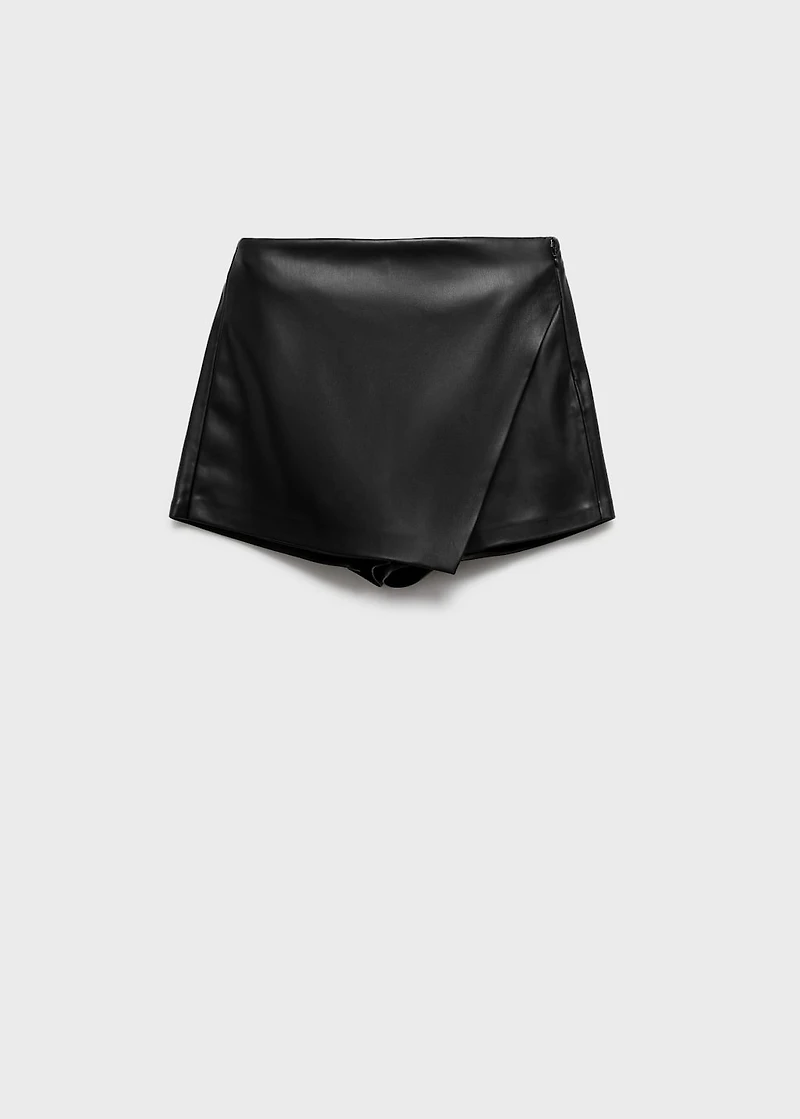 Leather-effect culottes