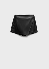 Leather-effect culottes