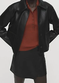 Leather-effect culottes