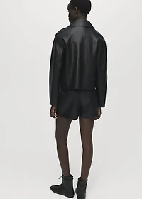 Leather-effect culottes