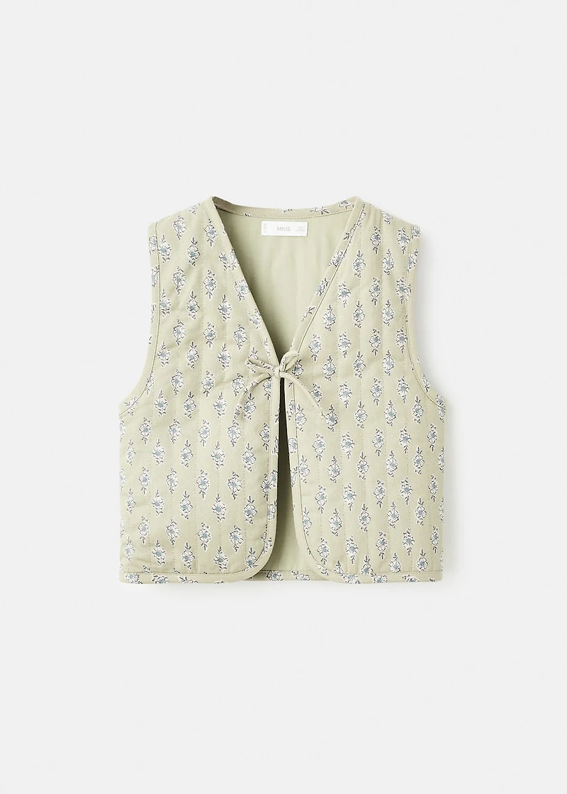 Floral-print vest