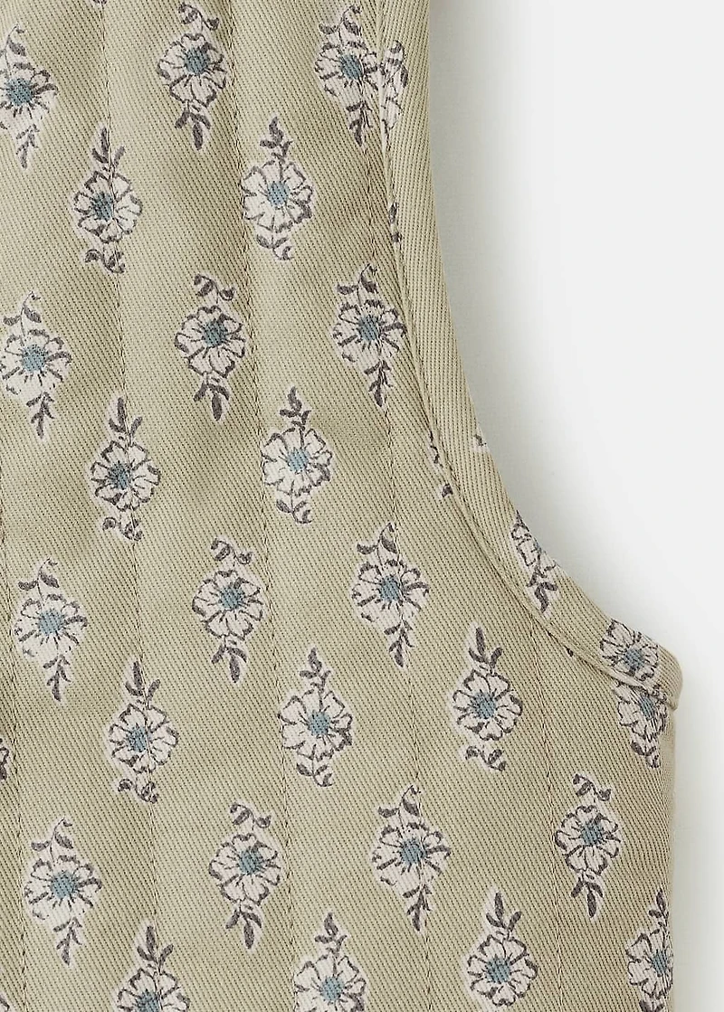 Floral-print vest