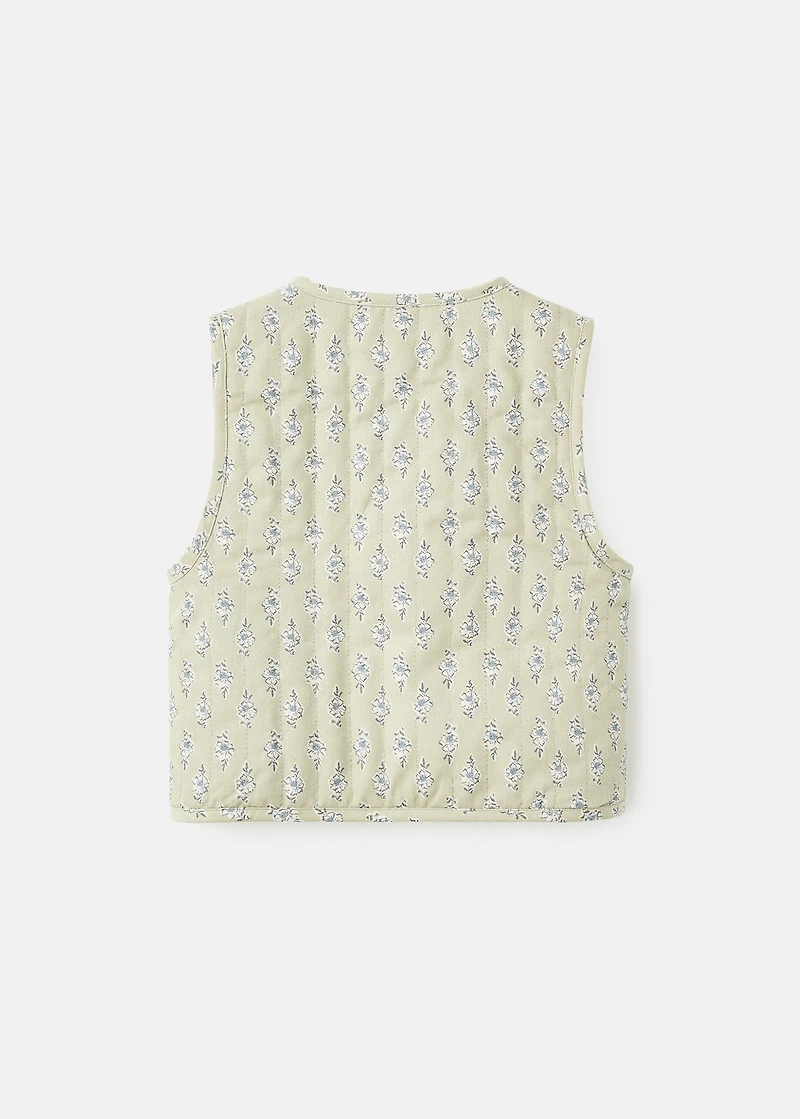 Floral-print vest