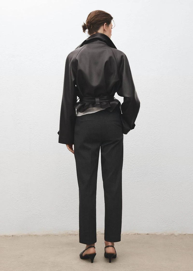 Cropped tailored pinstripe pants