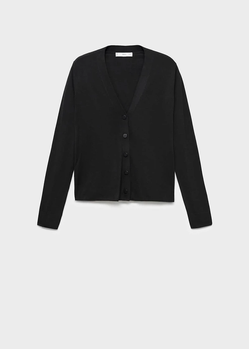 V-neck knitted cardigan
